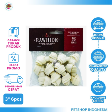 T-bone Natural Knot Bone 3" 6pcs – Snack Tulang Alami untuk Anjing