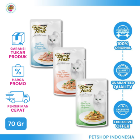 Fancy Feast Pouch 70gr – Makanan Basah Kucing Premium dengan Rasa Lezat dan Nutrisi Lengkap