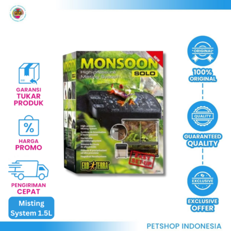 Exo Terra Monsoon Solo Misting 1.5 L – Sistem Kabut Otomatis untuk Terrarium