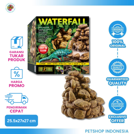 Exo Terra Pebble Waterfall Large – Air Terjun Besar untuk Terrarium Reptil