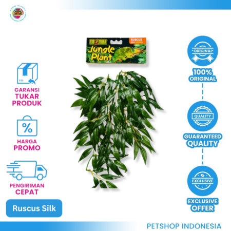 Exo Terra Silk Plant Ruscus Medium – Tanaman Hias Buatan untuk Terrarium Reptil