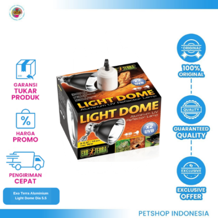 Exo Terra Aluminium Light Dome Dia 5.5 – Lampu Reptil Praktis