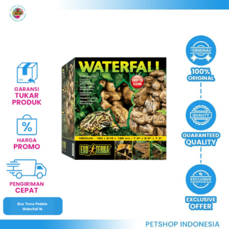 Exo Terra Pebble Waterfall Medium – Air Terjun Mini untuk Terrarium Reptil