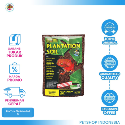 197 Exo Terra Plantation Soil 8L – Substrat Natural untuk Habitat Reptil dan Amfibi