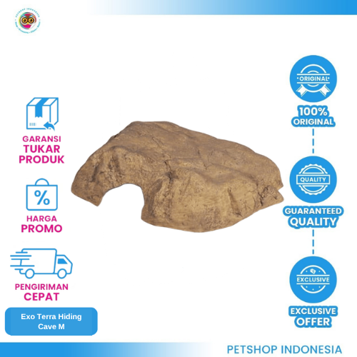 207 Exo Terra Hiding Cave Medium – Tempat Sembunyi Aman dan Nyaman untuk Reptil
