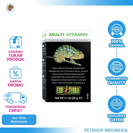 Exo Terra Multivitamin Bubuk 30 – Suplemen Lengkap untuk Reptil dan Amfibi
