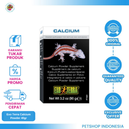 Exo Terra Calcium Powder 40gr – Suplemen Kalsium untuk Reptil dan Amfibi