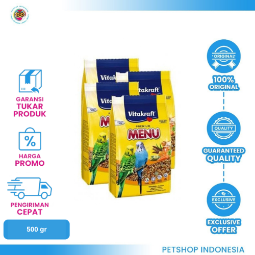 228 Vitakraft Budgies Parakeet 500 gr – Makanan Burung Premium untuk Parkit Sehat