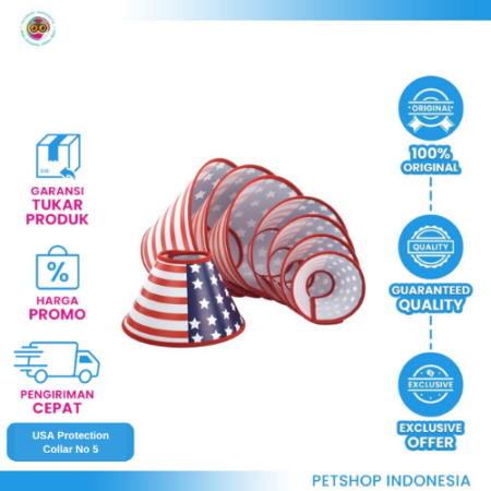 USA Protection Collar No 5 - Corong Pelindung Leher Anjing & Kucing
