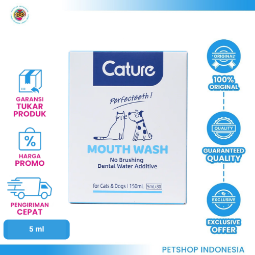 284 Cature Rollon Mouthwash for Dog & Cat 30 – Pembersih Mulut Hewan 1 Sachet 5 ml