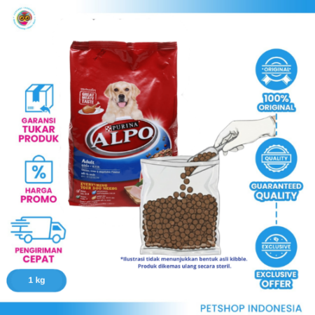 Alpo Adult Chicken Liver and Vegetable Repack 1Kg - Makanan Anjing Kering