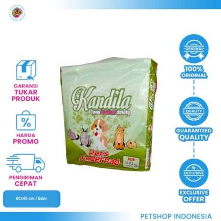 Kandila Underpad Alas Kandang Pipis 60x45 cm (ECER) – Solusi Praktis untuk Hewan Peliharaan