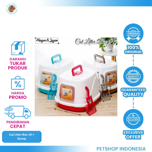 328 Cat Litter Box 19 + Scoop – Toilet Kucing Praktis Khusus GOJEK