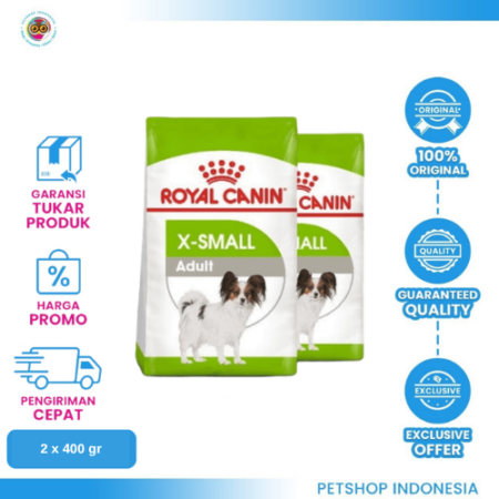 2X Royal Canin X-Small Adult 500 gr – Makanan Kering Anjing Dewasa