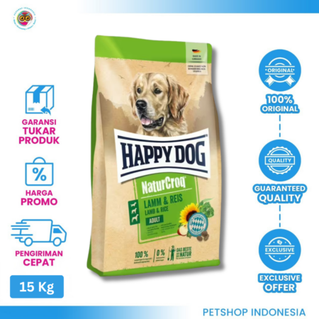 Happy Dog NaturCroq Lamb & Rice 15 kg – Makanan Kering Anjing