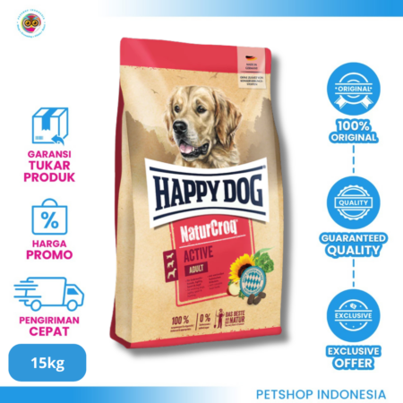 Happy Dog NaturCroq Adult Active 15kg – Makanan Anjing Dewasa Aktif