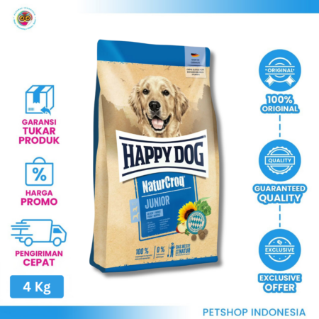 Happy Dog NaturCroq Junior 4kg – Makanan Anjing Usia 7 Bulan ke Atas