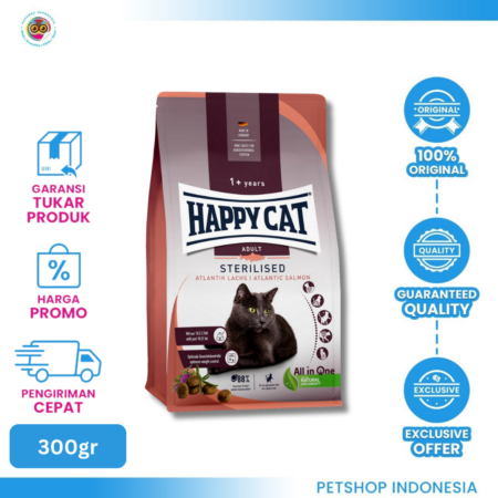 Happy Cat Sterilised Atlantic Salmon 300gr - Makanan Kucing