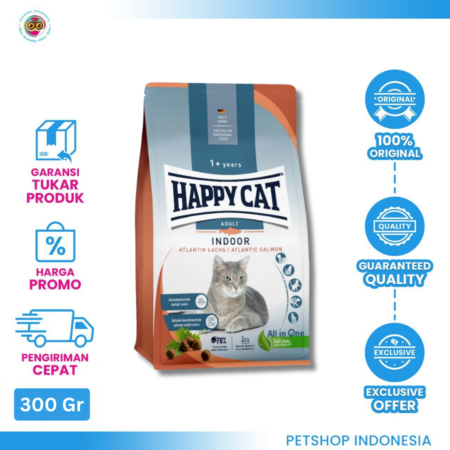 Happy Cat Supreme Indoor Atlantic Salmon 300 gr - Makanan Kucing