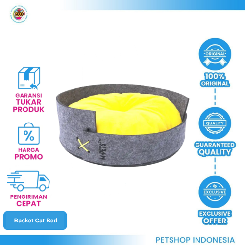 407 M-PETS Maui Felt Basket Cat Bed - Kasur Tempat Tidur Kucing