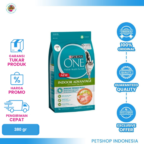 408 Purina One Indoor Chicken 380 gr – Makanan Kucing Indoor Bernutrisi Lengkap