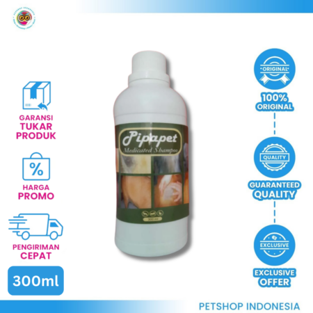 Pipapet Medicated Shampoo 300 ml – Shampo Medis untuk Anjing & Kucing