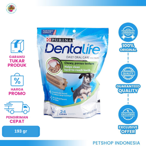 411 Purina Dentalife Dog Treats 24 Chew – Snack Anjing untuk Gigi Lebih Bersih