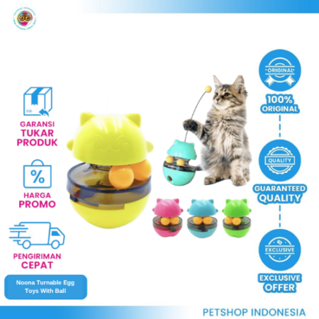 Noona Turnable Egg Toys With Ball – Mainan Hewan Kucing Goyang