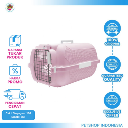 Cat It Voyageur 100 Small Pink – Kandang Kucing yang Nyaman dan Aman untuk Perjalanan