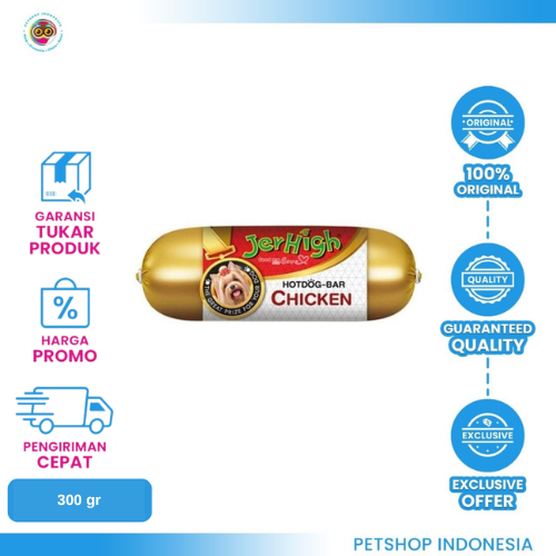421 Jerhigh Hotdog Bar Chicken Flavour 300gr – Snack Anjing Bergizi dan Lezat