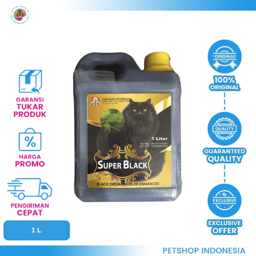 423 Super Black for Black or Dark Color Enhanced – Shampoo Kucing 1 Liter