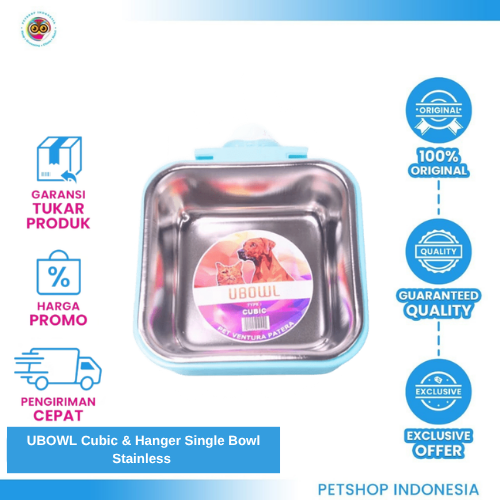 429 UBOWL Cubic & Hanger Single Bowl Stainless – Tempat Makan Hewan