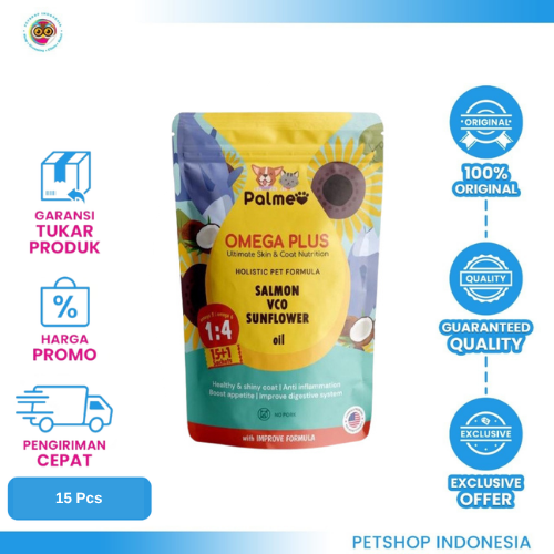 431 PALMEO Omega Plus Oil 15 Sachets – Vitamin untuk Bulu dan Kulit Anjing & Kucing