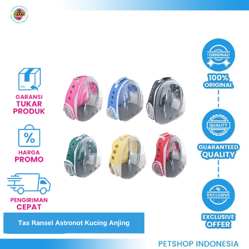 434 Volk Pets Backpack for Cat & Dog – Tas Ransel Astronot Kucing Anjing