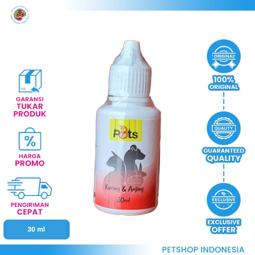 434 P3ts VERMES -Obat Pembasmi Cacing Kucing Anjing 30ml
