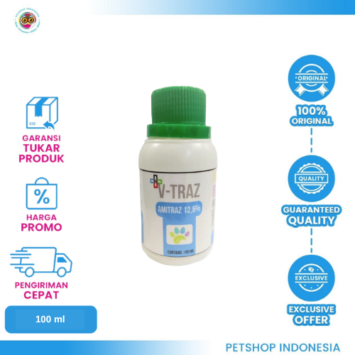 436 V-Traz Amitraz 100 ml – Obat Anti Kutu Kucing dan Anjing