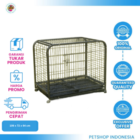 KHUSUS GOJEK Kandang Knock Down D-232A (109 x 72 x 94 cm) – Kandang Anjing Kokoh, Luas, dan Mudah Dirakit