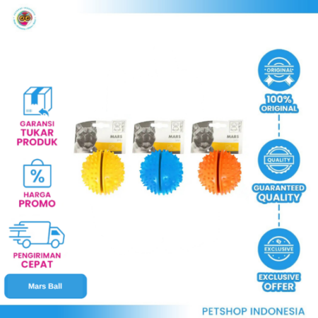 M-Pets Mars Dog Toy Transparent Ball Treat – Mainan Bola Interaktif untuk Anjing