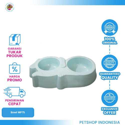 445 Dog Double Bowl MP75 – Tempat Makan Minum Anjing & Kucing
