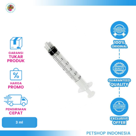 Syringe 3ml – Suntikan Hewan Praktis dan Aman