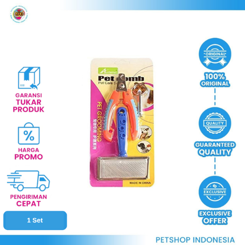 454 Grooming Set A – Sisir, Gunting, Kuku, Pluit