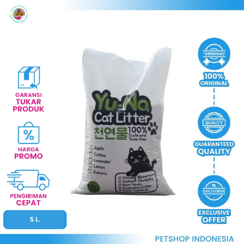 455 Pasir Kucing Gumpal Wangi Yuna 5L – Wangi, Higienis, dan Mudah Dibersihkan