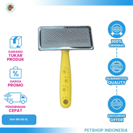Sisir BR 203 Besar - Slicker Bulu Hewan Kucing Anjing