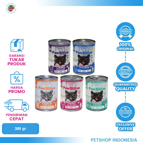 457 Pawsitive Cat Food Kaleng 380gr – Makanan Basah Bergizi untuk Kucing