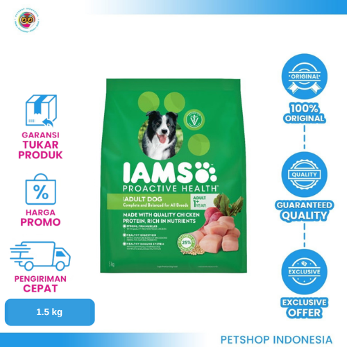 458 IAMS Dog Adult 1,5 kg - Makanan Anjing Dewasa