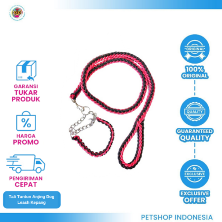 Tali Tuntun Anjing Dog Leash Kepang – Kuat, Nyaman, dan Stylish