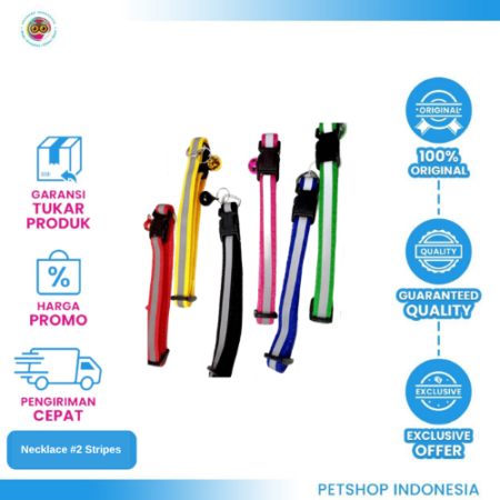 Necklace #2 Stripes – Kalung Kucing dan Anjing Bermotif Garis