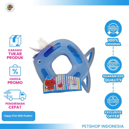 Happy Fish With Feather – Mainan Kucing Interaktif yang Menghibur dan Aman