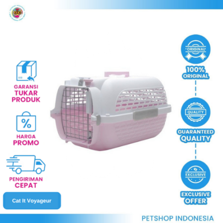 Cat It Voyageur 100 Small Pink-White – Kandang Kucing Stylish, Aman, dan Nyaman