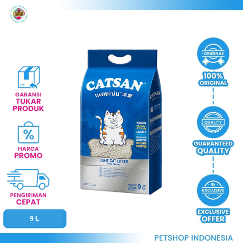 474 Catsan Light Cat Litter 9L - Pasir Kucing Gumpal & Anti Bau